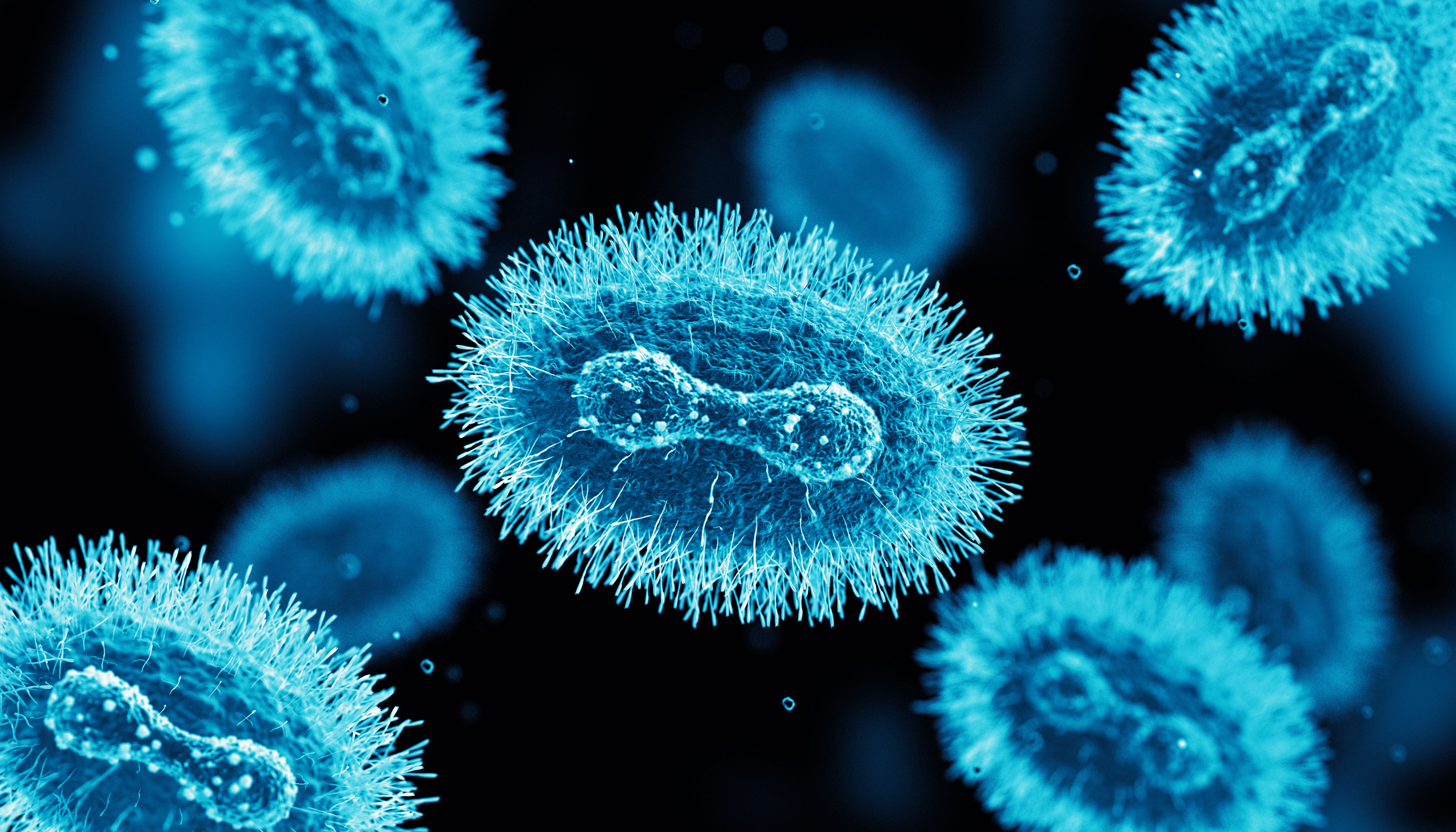 Background image of a representation of a cell.